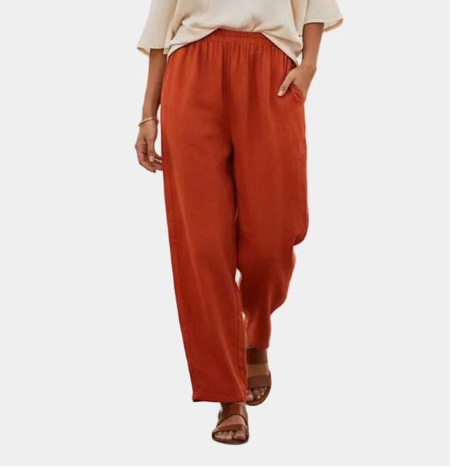 Ioanna - Χαλαρά παντελόνια από λινό-βαμβάκι